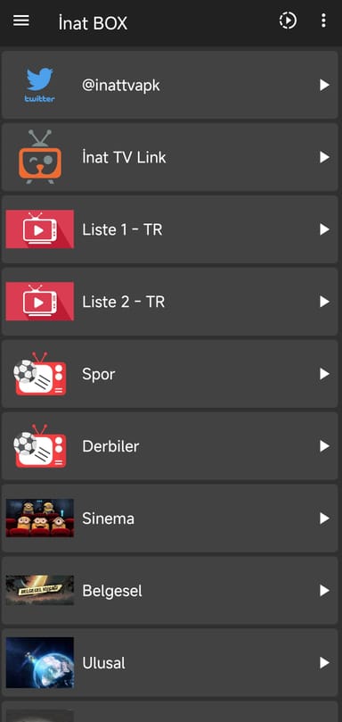 İnat BOX ana ekranı