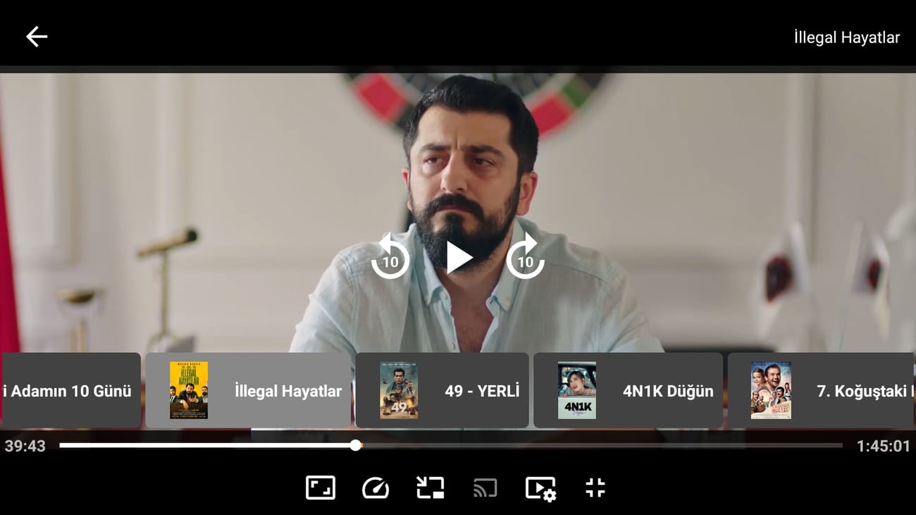 İnat BOX yatay oynatıcının Android TV görünümü